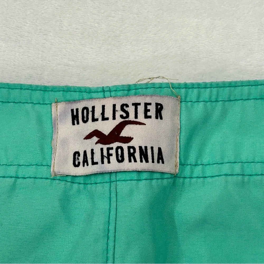 Hollister California Mint Green Surf Swim Trunks Board Shorts Men’s Size L 34-36